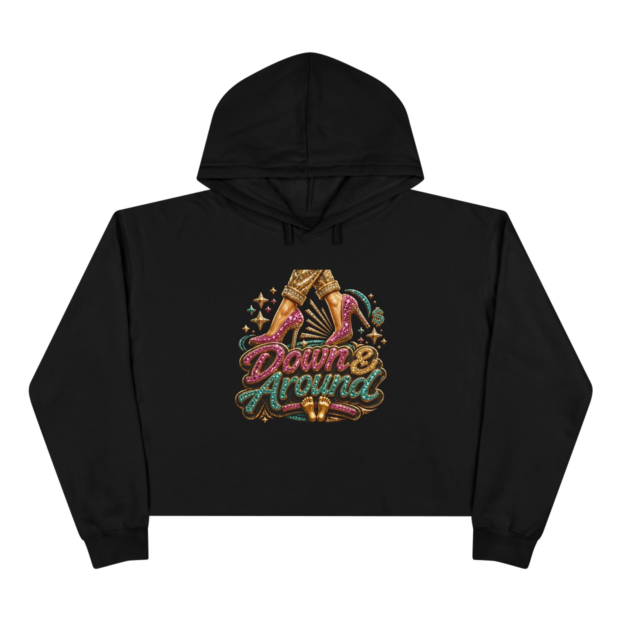 "Down & Around" Cropped Hoodie by Harley Knox
