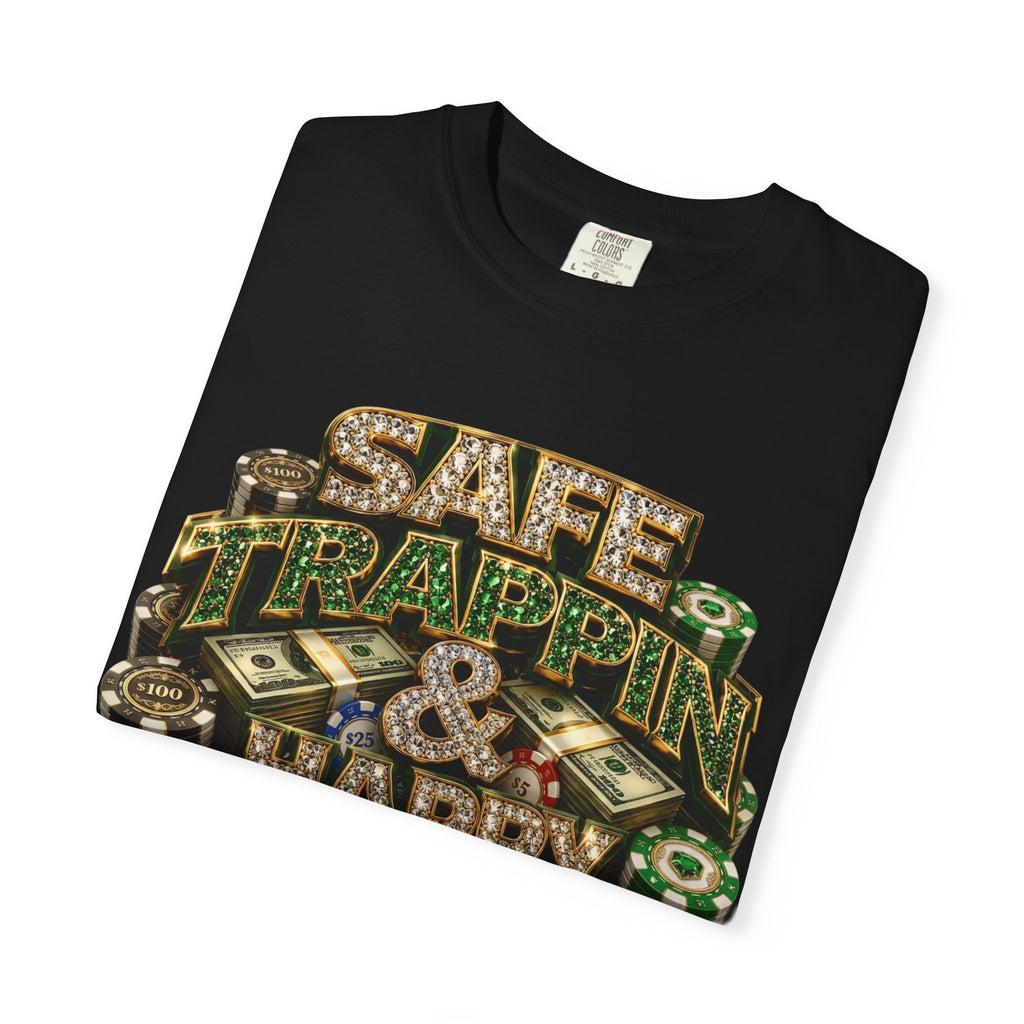 "Safe Trappin' & Happy Stackin'" Graphic Tee by Harley Knox