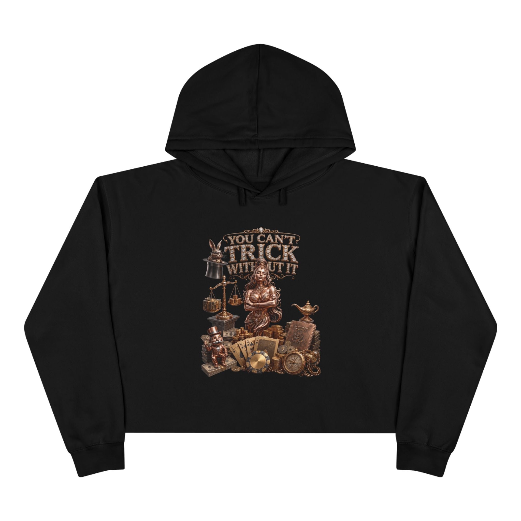 "You Can't Trick Without It" Cropped Hoodie by Harley Knox